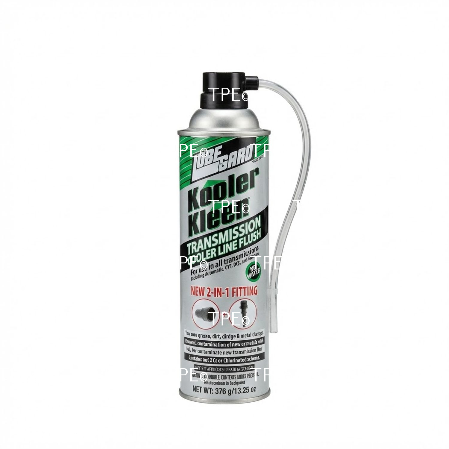 08.LU.19111 Winner of 9 Industry Awards! - Removes contaminants from transmission cooler lines safely and completely.

LUBEGARD Kooler Kleen Trans Flush uses a proprietary mix of detergents to safely clean transmission lines in automatic, CVT, DCT and manual transmissions. This product works without any water to remove grease, dirt, grime, and metal shavings that can clog up the lines. And it inhibits their return. Because of its unique solvent formulation, it will not degrade new automatic transmission fluid. The safest, most complete Transmission Cooler Line Flush available!

Flushes out grease, dirt, sludge and metal shavings

• No water/soapy residue left to contaminate new automatic transmission fluid
• Prevents contamination of new or rebuilt units
• Prevents costly comebacks
• Formulated to not harm seals
• Contains no CFC’s or chlorinated solvents
• OEM and large rebuilder approved
• Ideal for those that do not have a dedicated flushing machine
• Reduces warranty claims
• Essential for installers and others that ship out transmissions
• NEW 2-in-1 fitting eliminates the need to stock multiple cans and is more user friendly with  a wider range of applications including CVT and DCT transmissions.
• MIL PART: 6850-01-505-0642