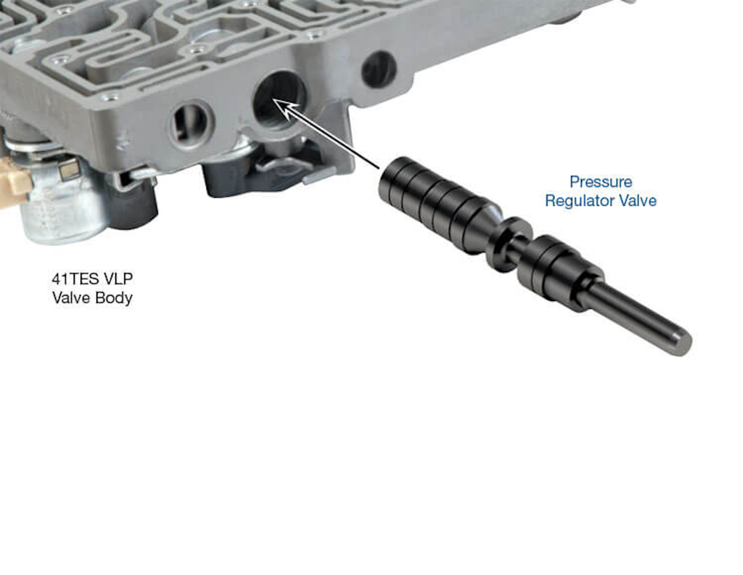 72.SON.09 Sonnax oversized pressure regulator valve 92835-29 addresses high/low line pressure, harsh shifts, erratic TCC apply pressures and poor lube control in listed Chrysler VLP units. Wear is commonly found at different areas in the pressure regulator bore. Wear at the inner bore causes high line pressure, harsh shifting and erratic converter apply pressure. Wear at the spring end of the bore allows line pressure to exhaust, resulting in low line pressure, soft shifts and burnt clutches. Wear at this area also will affect converter flow and the lube circuit. The Sonnax valve restores valve-to-bore clearances, allowing the pressure regulator valve to maintain correct pressures in all ranges.

Hardcoat anodized aluminum valve combats premature wear
Oversized valve has annular grooves to support valve and reduce wear
Note
VLP units can be identified by the presence of the line pressure solenoid and transducer mounted on the valve body. Non-VLP units can be serviced with Sonnax 92835-24.