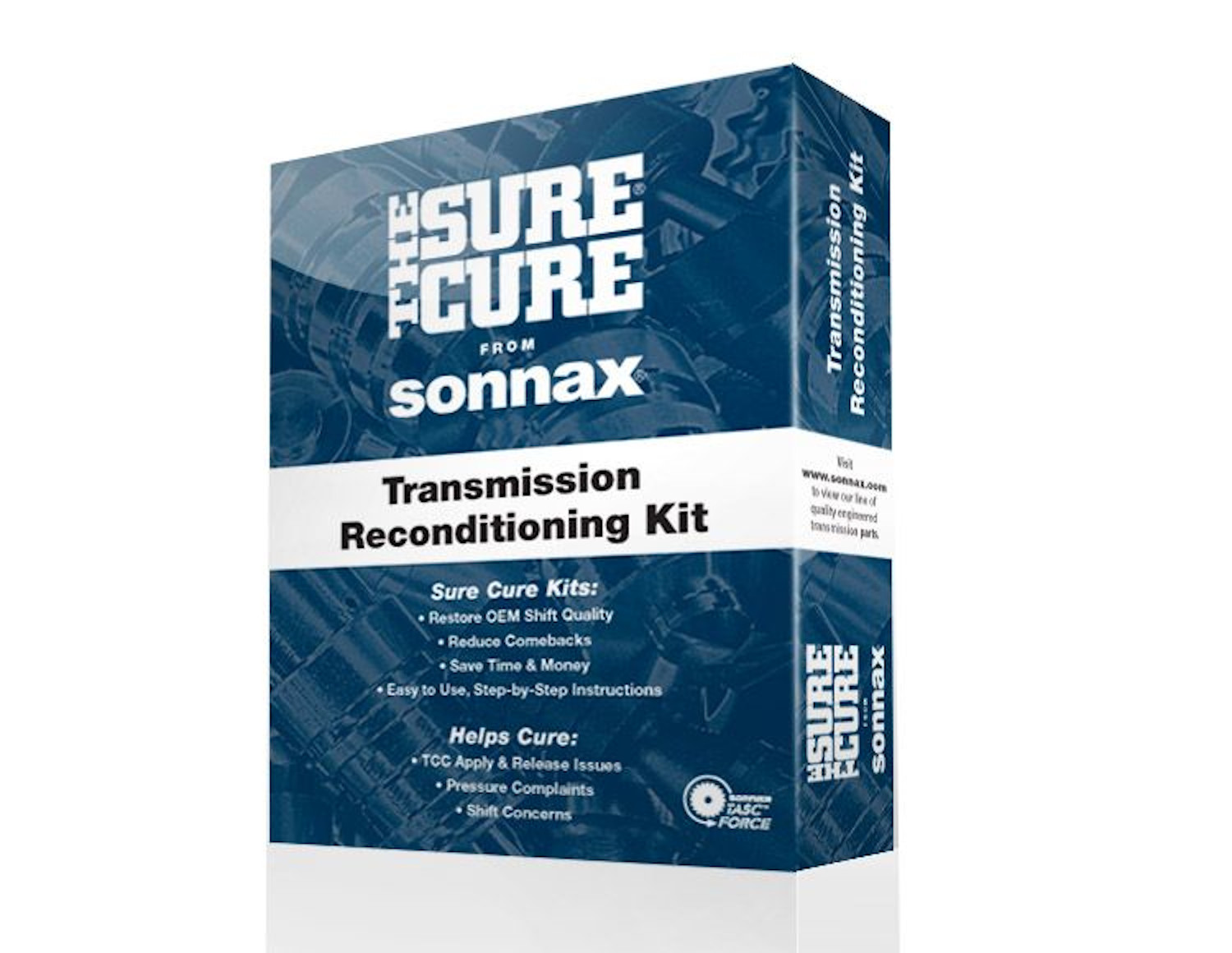72.SON.12 Sonnax Sure Cure kit SC-41TE, fully compatible with all Chrysler 41TE (A604) and 42LE (A606) units, is a comprehensive reconditioning package featuring the best Sonnax products developed to help rebuilders restore and enhance transmission performance. Sure Cure components are the same Sonnax parts sold individually to resolve common valve body complaints as well as other transmission problems. The high-quality Sonnax parts in each Sure Cure kit repair worn areas and protect the transmission against future damage. Plus, each kit comes with an easy-to-read, step-by-step installation guide that covers the inspection and repair of the most critical areas of the valve body

Restore shift quality and reduce comebacks
Repairs biggest trouble areas to reduce comebacks
Includes step-by-step instructions for comprehensive valve/pump body restoration
Get everything you need for restoring troublesome units in one place, at one cost
Contents
Pressure Regulator Sleeve
Solenoid Pack Repair Kit
Accumulator Piston & Sleeve Kit
Solenoid Switch Valve Plug Kit
Low/Reverse Piston Retainer Oil Feed Seal Kit
OD Clutch Hub Bushings (2) Late style
Input Clutch Hub Bushing
Differential Bearing Shims (2) For 2.48" bearing
Differrential Bearing Shims (2) For 2.88" bearing
Output & Transfer Shaft Shims (2)
Converter Regulator Valve Kit
Pump Bushing